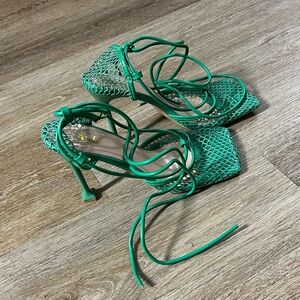 SHEIN Emerald Strappy Heels